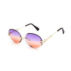 Women Men Hip Hop Sunglasses Luxury‎ Rimless Pink Purple Lens Lentes Gafas Mujer